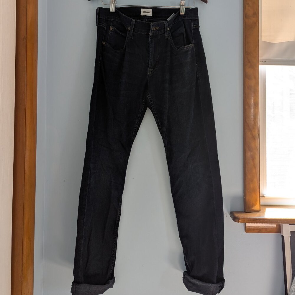 Hudson Blake Denim Jeans Slight Straight Size 32 W Dark Blue